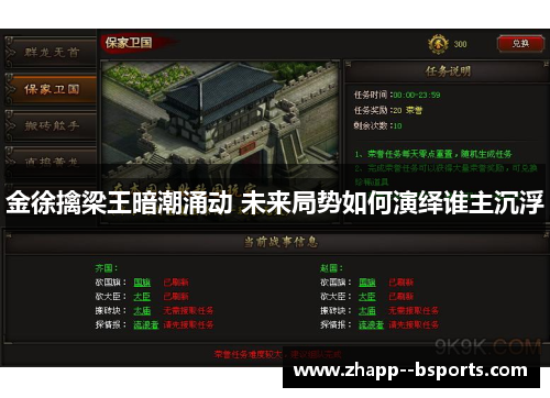 金徐擒梁王暗潮涌动 未来局势如何演绎谁主沉浮